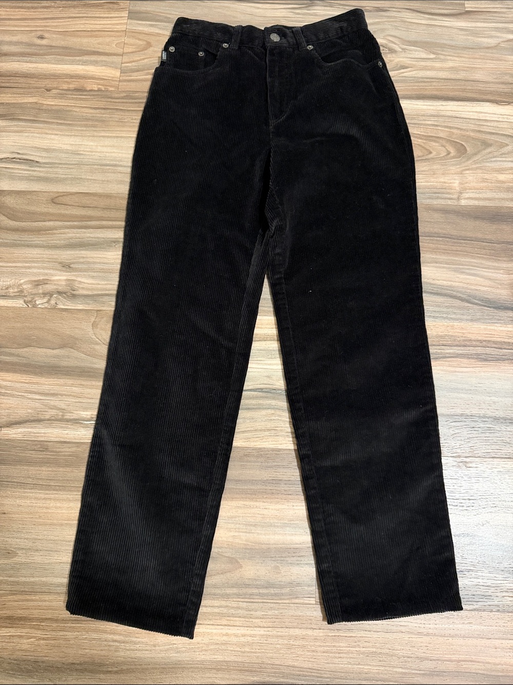 Lauren Ralph Lauren Pants Womens 2P Black Corduroy Straight Leg Stretch Capsule